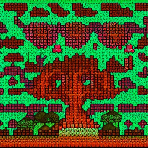 Prompt: A beautiful mushroom cave, pixel art