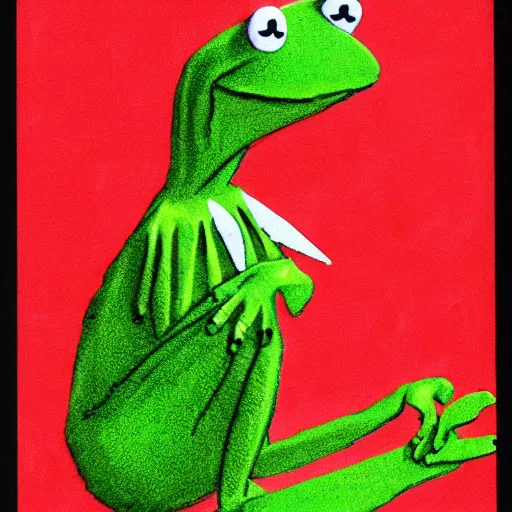 Prompt: Kermit the Frog as the devil