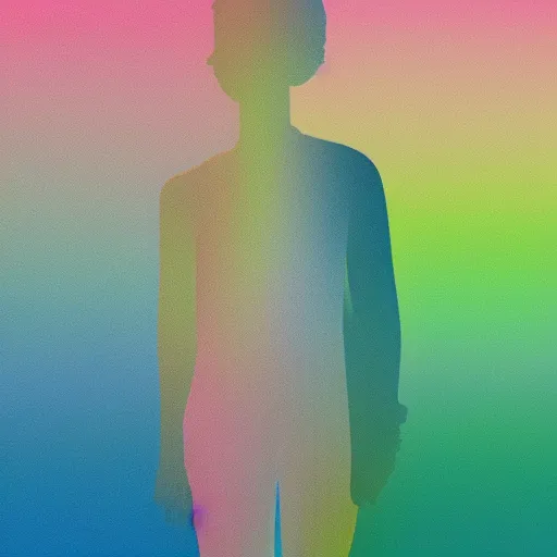 Prompt: minimalist art pastel colors person, digital art trending on artstation