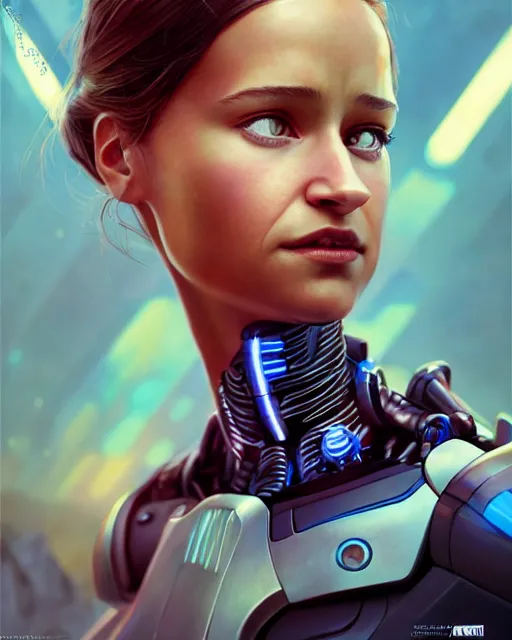 Image similar to weta disney pixar movie still portrait photo of young alicia vikander as thoughtful cyborg woman by pixar, by weta, wlop, ilya kuvshinov, rossdraws, artgerm, maxim cover, latex, sweaty, iridescent, bright morning, anime, liosh, mucha