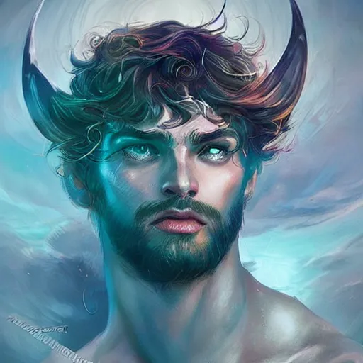 Prompt: the god poseidon, portrait, sharp focus, digital art, epic, concept art, dynamic lighting, by emylie boivin, anna dittmann, and sandra chevrier