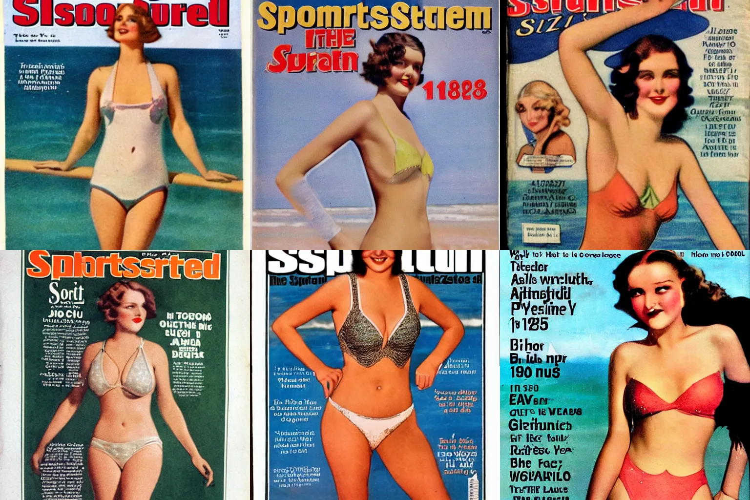 Prompt: The Sports Illustrated Swimsuit cover from 1925