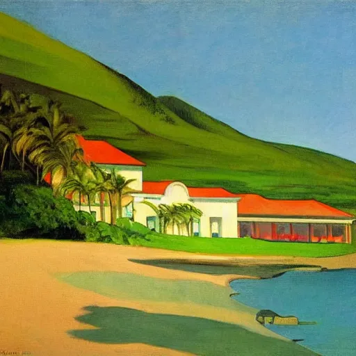 Image similar to painting of Kapalua Maui, by Edward Hopper