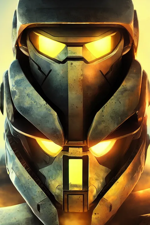 Image similar to robot ninja mask helmet halo master chief radiating a glowing aura global illumination ray tracing hdr fanart arstation by ian pesty and katarzyna da „ bek - chmiel