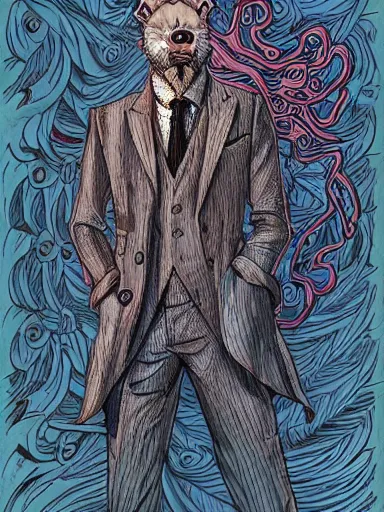 Image similar to bigby wolf by james jean