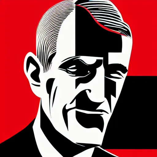 Image similar to digital portrait of secretary of denis mcdonough face with featureless eyes, cover art of graphic novel, evil laugh, menacing, Machiavellian puppetmaster, villain, simple style, solid colors, clean lines, clean ink, trending on artstation