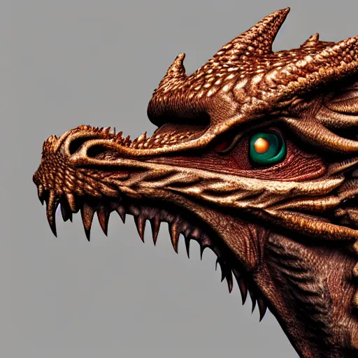 Prompt: dragon head, detailed, 4 k, realistic