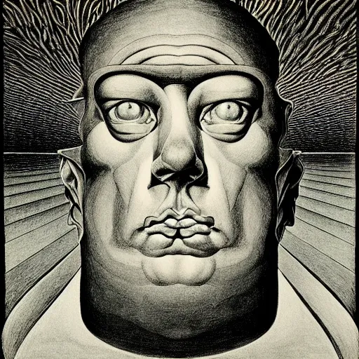 Image similar to lithography on paper secret conceptual figurative post - morden monumental dynamic portrait drawn by william blake and escher and hogarth, inspired by magritte, illusion surreal art, highly conceptual figurative art, intricate detailed illustration, controversial poster art, polish poster art, geometrical drawings, no blur