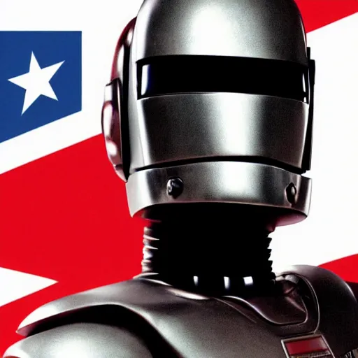 Image similar to iconic photo of robocop in presidential debate