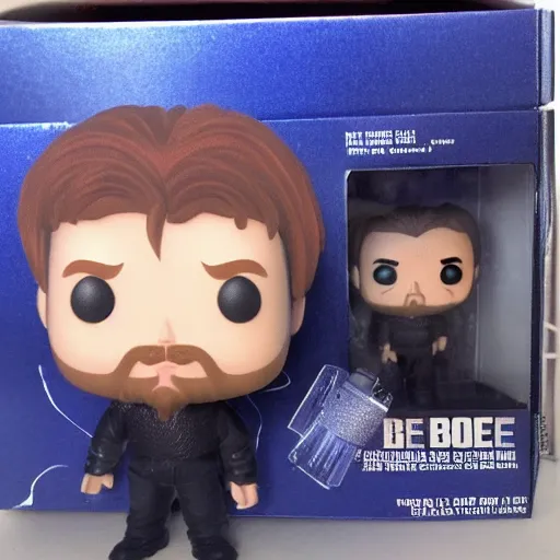 Image similar to face of boe as funko pop still sealed in box, ebay listing ,