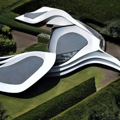 Image similar to house designed by zaha hadid