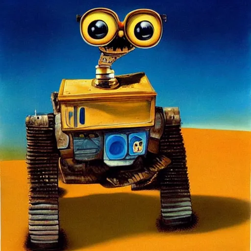 Prompt: salvador dali painting of wall - e called dall - e