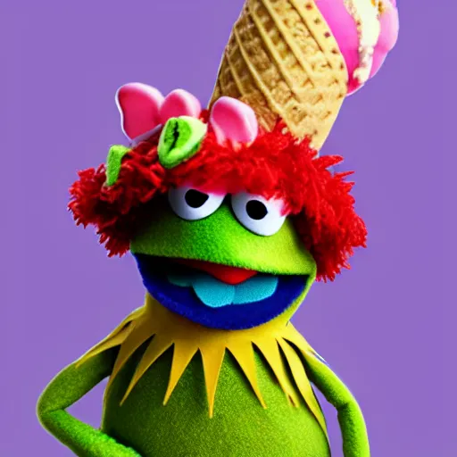 Image similar to muppets wearing ice cream hats