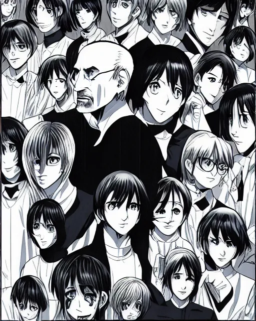 Prompt: steve jobs the official anime, manga, intricate, aesthetic