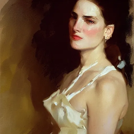 Image similar to portrait of giovanna antonelli, by greg rutkowski and john singer sargent