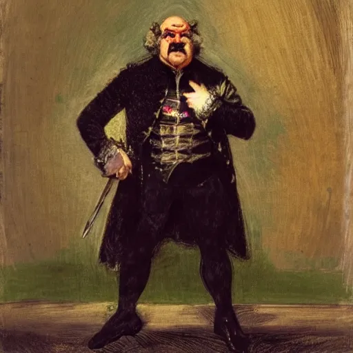 Image similar to wario - the - supermario - villain as an 1 8 th century nobleman, painted by john everett millais