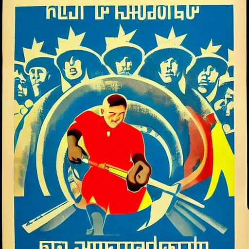 Prompt: an early 60’s Soviet propaganda poster