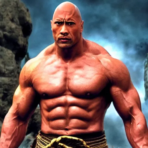 Prompt: dwayne the rock johnson as jagi in fist of the north star, 4 k