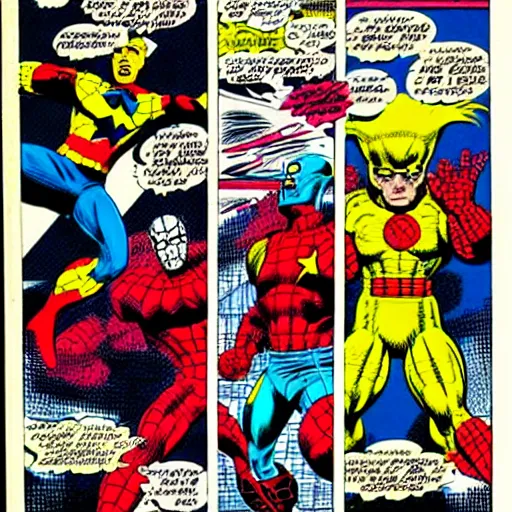 Image similar to A Marvel comic book page drawn by John Byrne