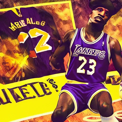 tupac shakur in lakers jersey, biggie smalls in a nets, Stable Diffusion