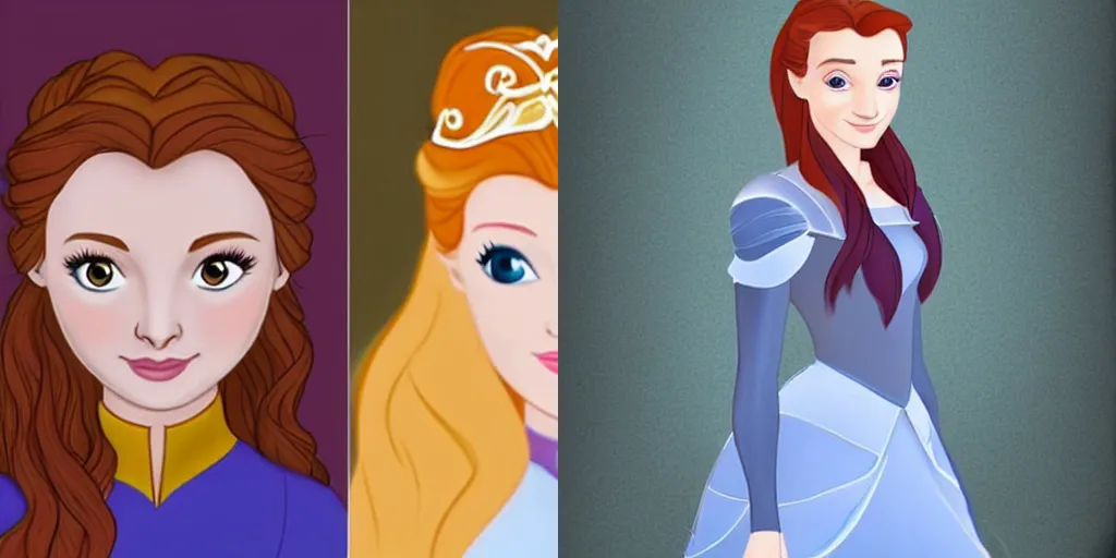 Prompt: Sansa Stark as a Disney princess