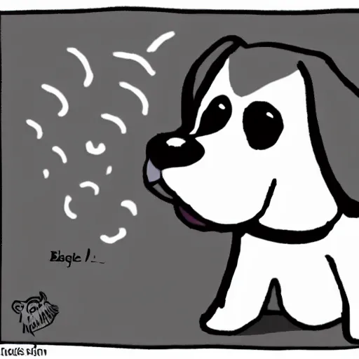 Prompt: a cartoon beagle saying good luck