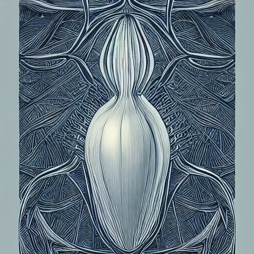 Image similar to the portrait of a bulb of garlic that resembles an unimaginably beautiful, graceful, elegant, and sophisticated young woman, an ultrafine detailed illustration by james jean, intricate linework, bright colors, final fantasy, behance contest winner, vanitas, angular, altermodern, unreal engine 5 highly rendered, global illumination, radiant light, detailed and intricate environment