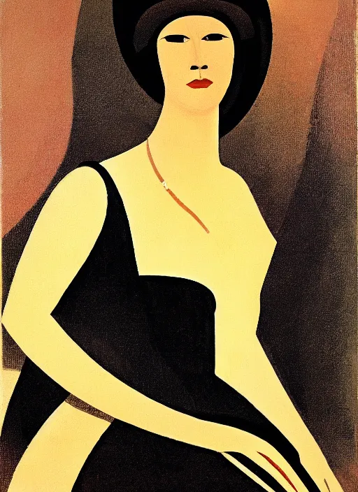 Image similar to a portrait of a lady by aaron douglas