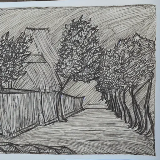 Prompt: apple cider farm drawing made by picasso