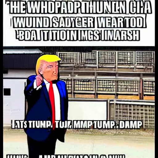 Prompt: a Donald Trump prison meme