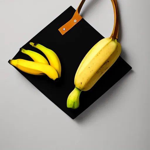 Image similar to a TRANSLUCENT bag containing a banana, black background