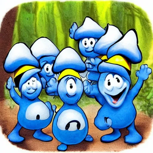 Prompt: smurf funeral