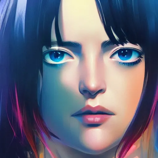 Prompt: dakota johnson as manga girl, realistic shaded perfect face, fine details. anime. realistic shaded lighting poster by ilya kuvshinov katsuhiro otomo ghost - in - the - shell, magali villeneuve, artgerm, jeremy lipkin and michael garmash and rob rey