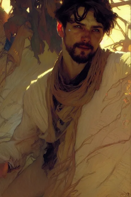 Image similar to attractive man, painting by gaston bussiere, craig mullins, greg rutkowski, alphonse mucha