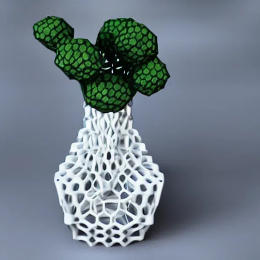 Image similar to 3d printed hexa vase, Voronoi, parametric design