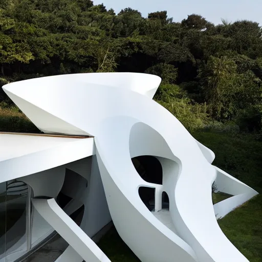 Image similar to house designed by zaha hadid