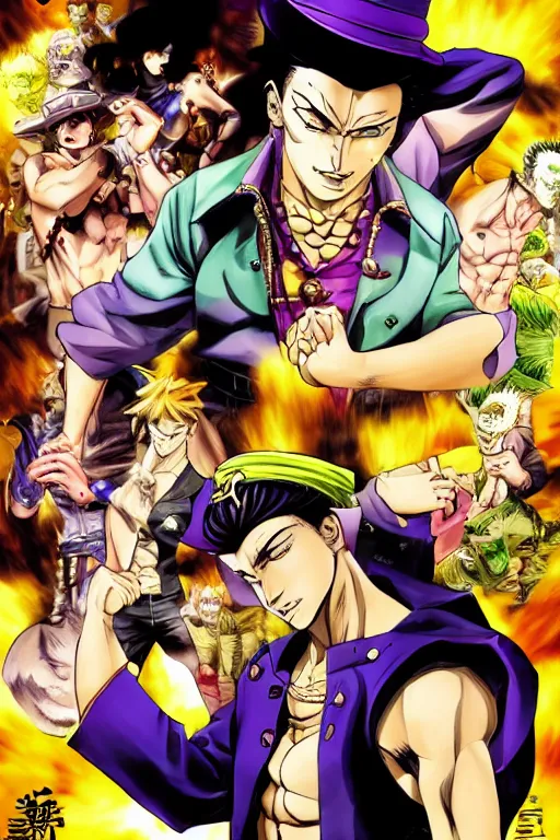 jojo's bizarre adventure, jotaro kujo, manga cover