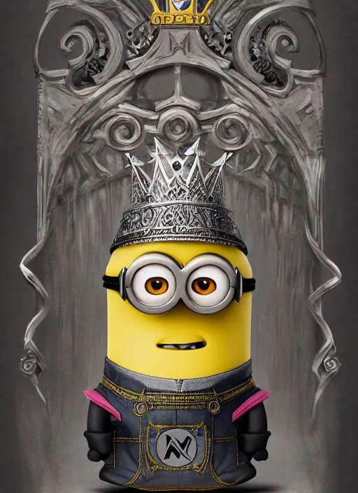 Image similar to Minion Bob from despicable me as a Knight King, fantasy, intricate, ornate, Hyperdetailed, digital art, behance, artstation, smooth, sharp focus, bokeh, illustration, digital painting, elegant, symmetrical,