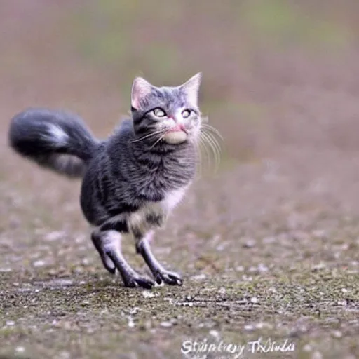 Image similar to kitty bird hybrid, cute, friendly, strong legs