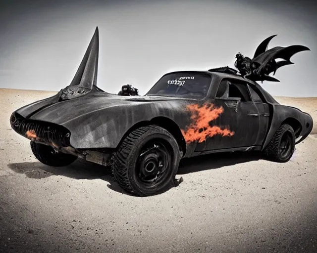 Image similar to mad max style bat mobile