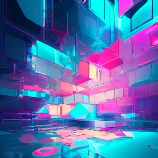 Image similar to dichroic artwork by beeple, artstation, wlop