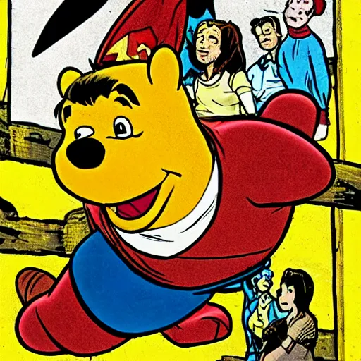 Prompt: winnie the poo as a comic book super hero