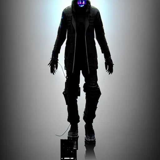 Prompt: full body of a cyberpunk man, realistic, artstation, detailed,