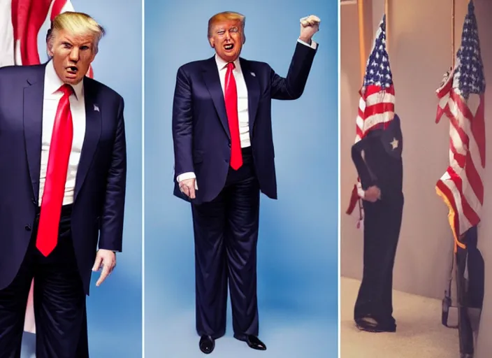 Image similar to donald trump as overwatch character instagram photo shoot