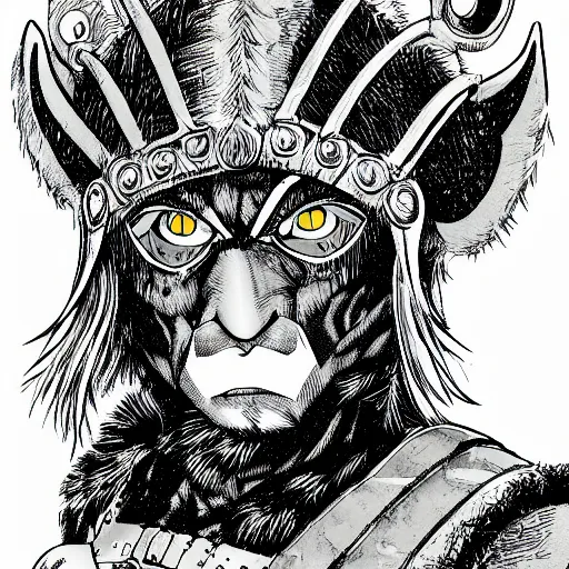 Prompt: a portrait of a manbearpig viking warrior in the style of shotaro ishinomori, highly detailed, trending on artstation