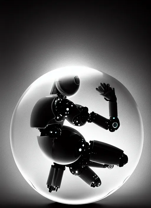 Prompt: black and white lithography of a young beautiful delicate translucent luminous cyborg - robot giving birth to the new world in a bubble, inspired by michelangelo, spiritual, halo, glory, rim light, cinematic, studio dramatic light, poetic, surreal mythical dreamy dark artistic masterpiece, octane render, 8 k, photo