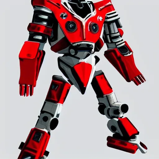 Image similar to futuristic red and white mech armor