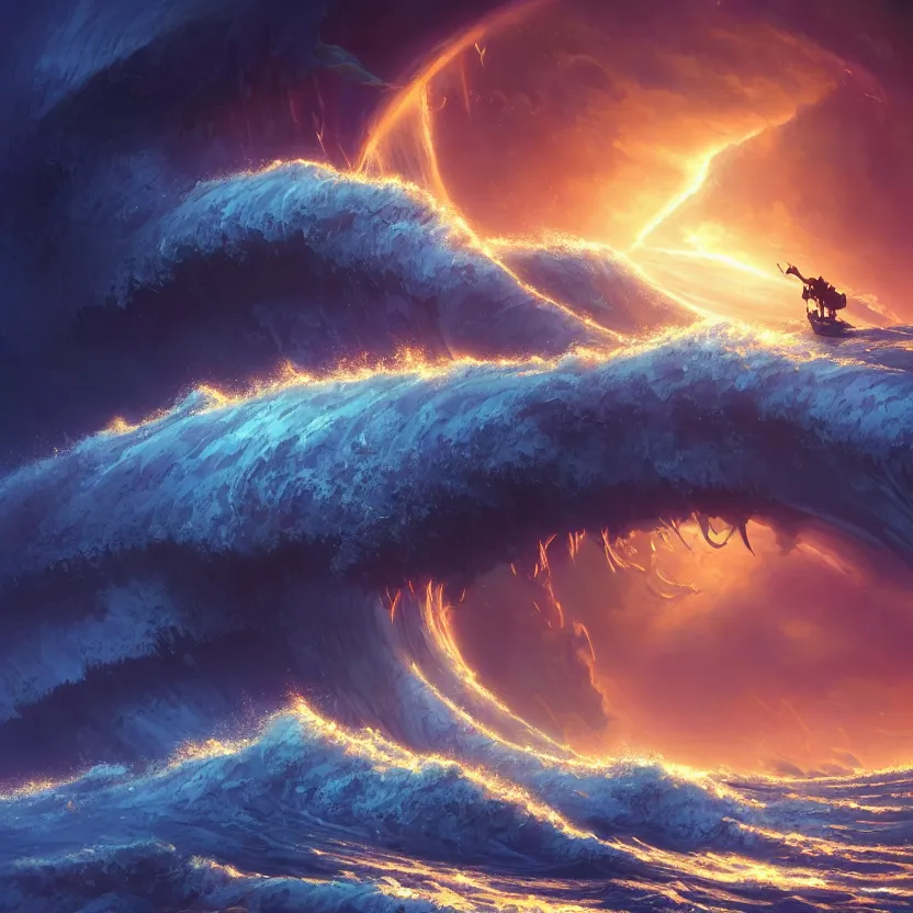 Prompt: treasure planet, kraken in stormy sea with huge waves, clouds, stars, rings, beautiful lighting, vivid colors, intricate, elegant, smooth, highly detailed digital painting, concept art, cinematic, unreal engine, wallpaper, by syd mead, terada katsuya, atey ghailan, svetlin velinov, makoto shinkai art style