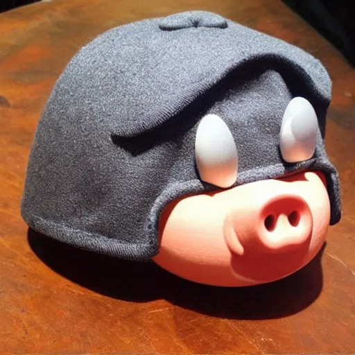 Image similar to “ pixar style pig meditating on a format mushroom cap. ”