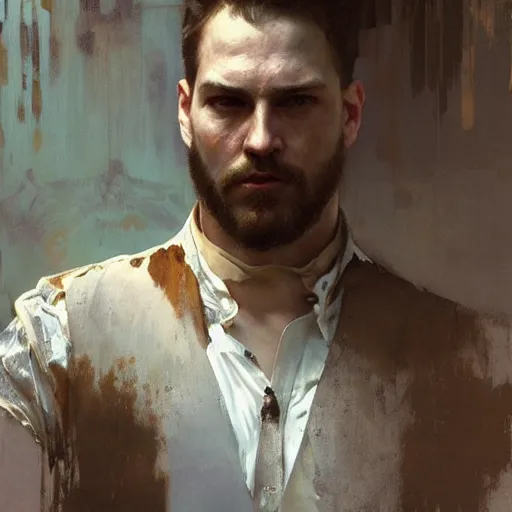 Image similar to hyperrealist portrait of james sunderland by jeremy mann and alphonse mucha, fantasy art, photo realistic, dynamic lighting, artstation, poster, volumetric lighting, very detailed faces, award winning